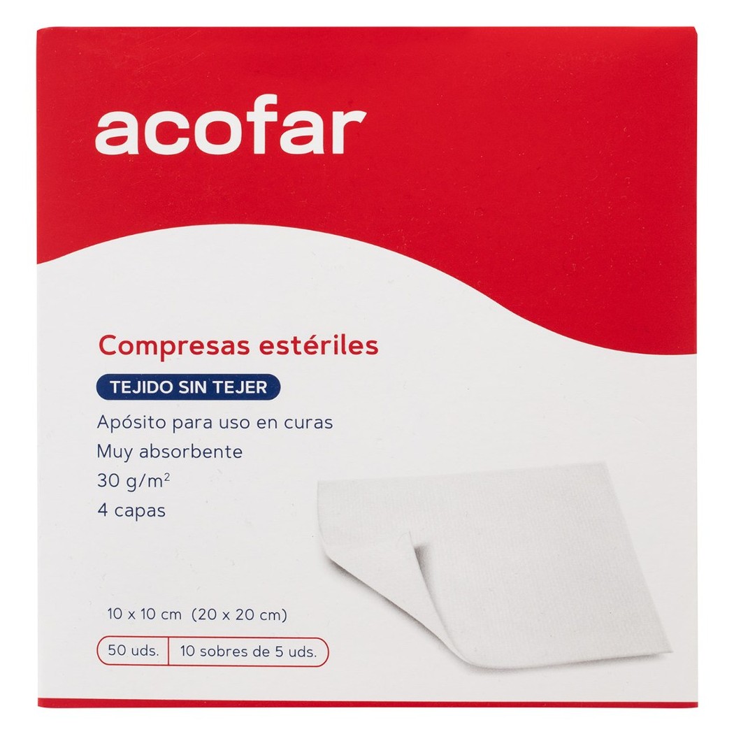 Apósito Estéril Tejido Sin Tejer 10x10 cm 50 uds