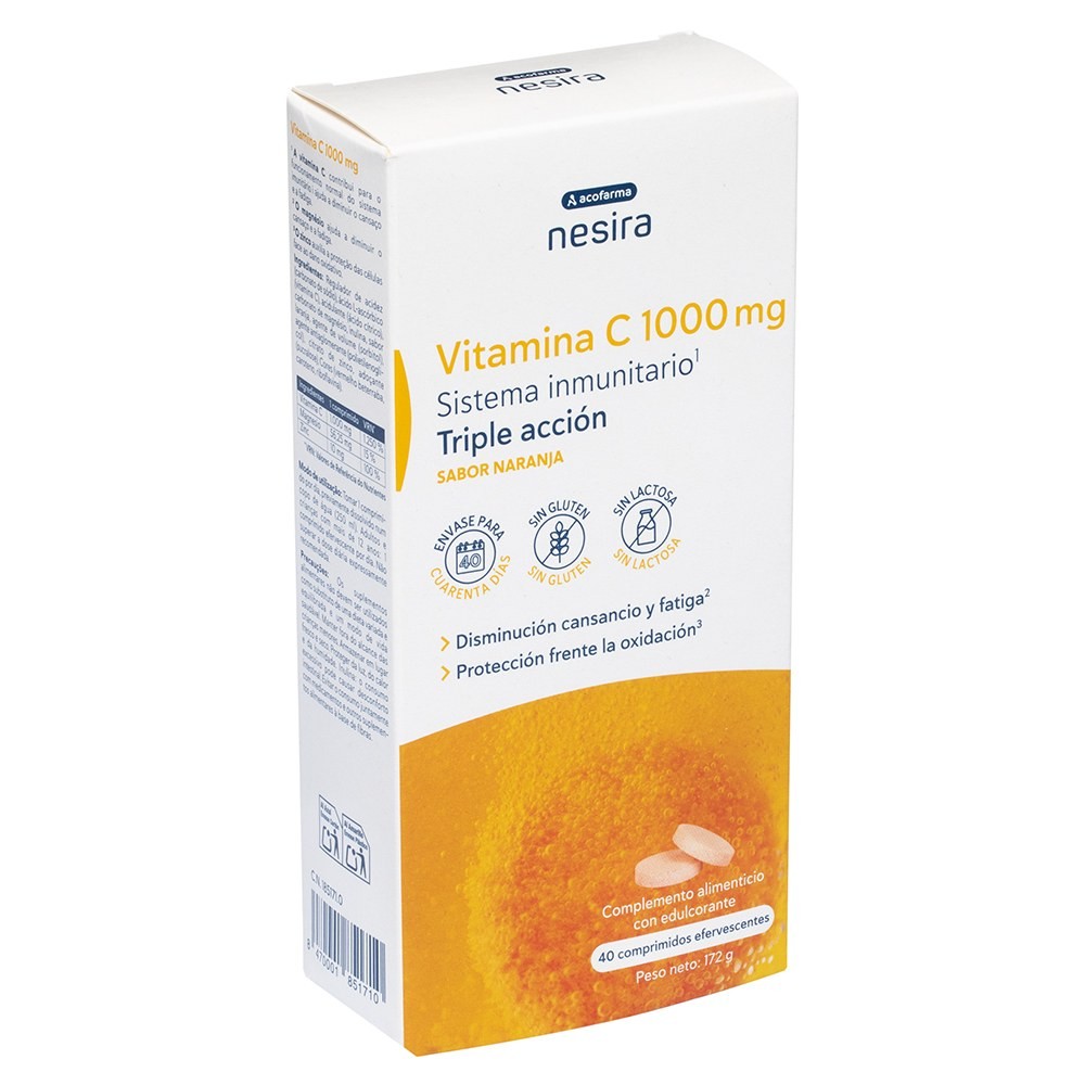 Vitamina C 1000 mg 40 Comprimidos Efervescentes