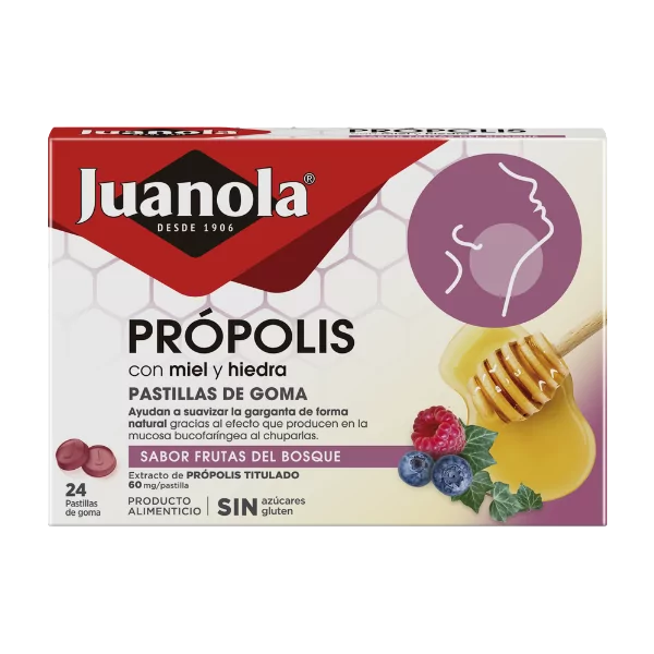 Juanola Própolis Hiedra y Miel 24 Pastillas Frutos del Bosque