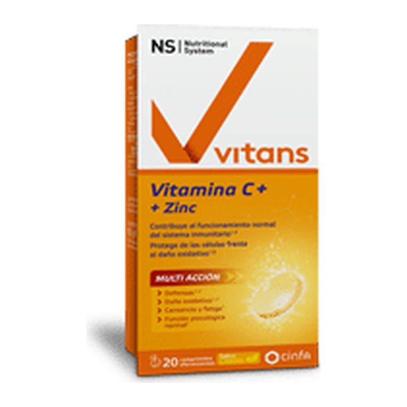 Vitans Vitamina C + Zinc 60 + 20 Comprimidos Efervescentes